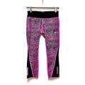 Nike Pants & Jumpsuits | Nike Racer Hot Pink Animal Printed Crop Tights Size Small Active Workout Gym | Color: Black/Pink | Size: S