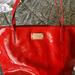 Kate Spade Bags | Kate Spade Patent Red Spade Embossed Tote Purse | Color: Red | Size: 12” Bottom 18” Mid Section X 10.5 “ Tall