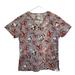 Disney Other | Disney Minnie Mouse And Bows Pattern Size Small Multicolored Scrub Top V Neck | Color: Gray/Red | Size: S