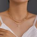 Anthropologie Jewelry | Anthropologie Layered Gold Chains Pearl Necklace | Color: Gold/White | Size: Os