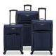 U.S. Traveler Anzio Softside Expandable Spinner Luggage, Navy, Checked-Large 30-Inch, Anzio Softside Expandable Spinner Luggage