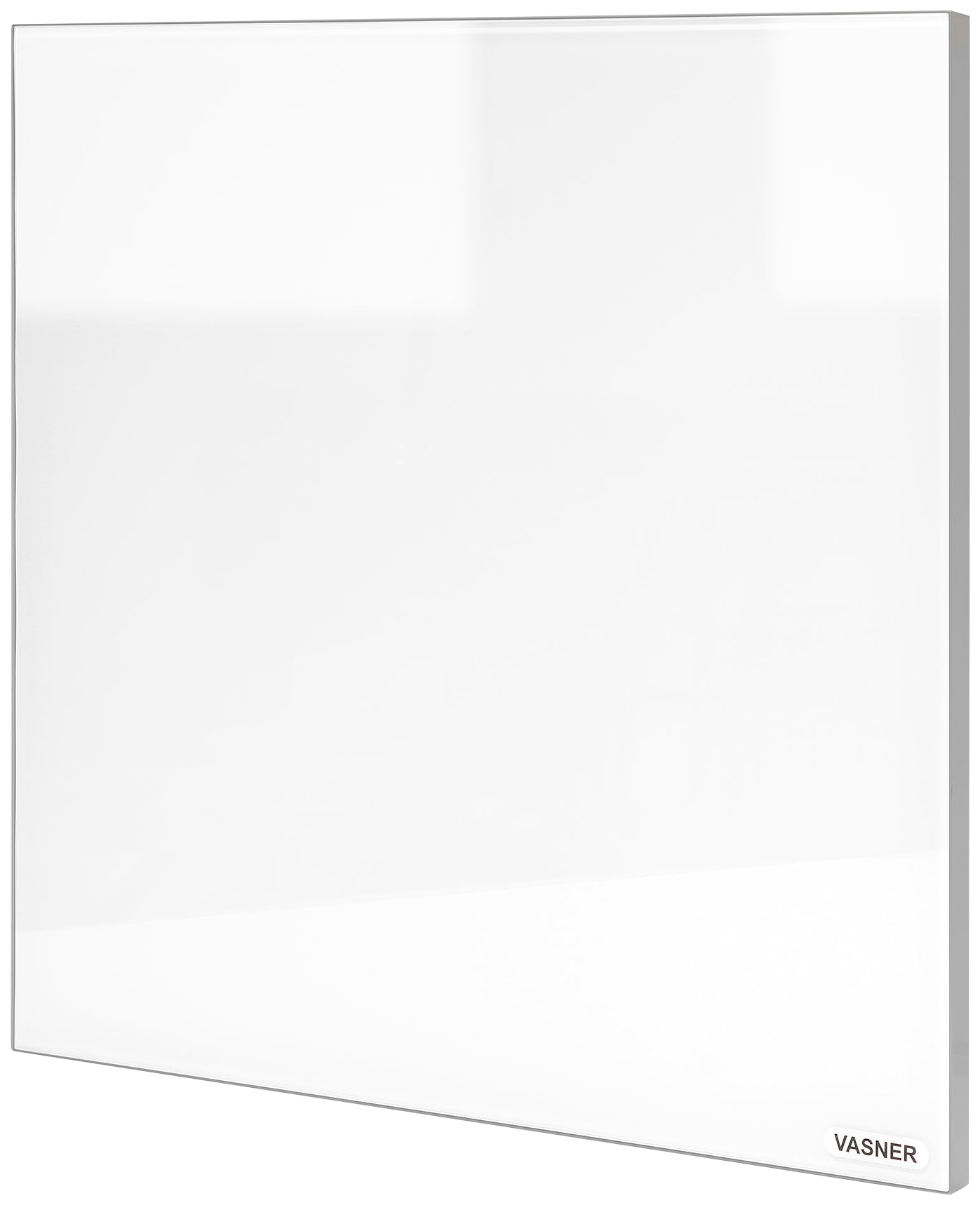 VASNER Infrarotheizung "Glas mit Rahmen grau, 450 W, Citara G", weiß, B/H/T: 60cm x 60cm x 2,5cm, 450 W, unten,rechts, Heizkörper, Infrarot Glasheizung, IP44 Bad geeignet