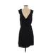 William B Casual Dress - Wrap: Black Solid Dresses - Women's Size Small