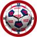 Sun Time Dayton Flyers Soccer Wall Clock Glass/Plastic in Red/White | 11.5 H x 11.5 W x 1.5 D in | Wayfair ST-CO3-UDF-SCWCLOCK