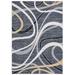 Black/Gray 96 x 26 x 0.25 in Indoor Area Rug - Orren Ellis Garside Abstract Machine Woven Polyester Area Rug in Black/Gray/Gold Polyester | Wayfair