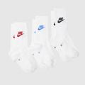 Nike white kids crew socks 3 pack