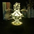 TYOMOYT Floor Lamps Led Genshin Impact Qiqi Anime 3D Illusion Night Lamp Home Room Decor Acrylic LED Light Xmas Gift Lamps(16 Colors with Remote) Multicolor