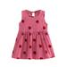 Toddler Baby Girl Dress Sleeveless A Line Short Dress Casual Print Hot Pink 110