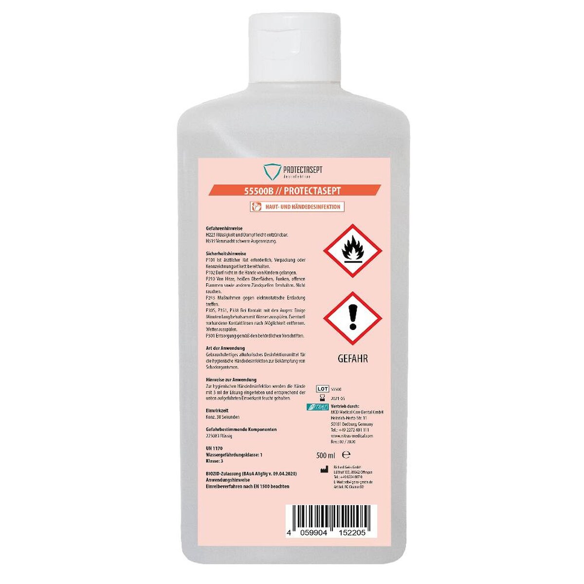 MCD Medical Care Dental GmbH Protectasept OP Sept Basic | Haut- und Händedesinfektion | 18 x 500 ml Image