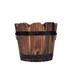 Feiona-1 Piece Wooden Retro Bucket Barrel Planters Rustic Succulent Planter Box Rustic Patio Planters Flower Pots for Plants Indoor DÃ©cor (Brown)