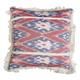 18" Handcrafted Square Cotton Sofa Accent Throw Pillow, Floral Ikat Dyed Pattern - Red