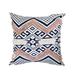 Bohemian Style 18" Handcrafted Square Jacquard Cotton Accent Throw Pillow, Geometric Tribal Pattern - White
