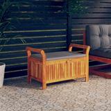 vidaXL Patio Storage Bench Gray/White 35.8"x19.7"x23.6"/49.6"x19.7"x23.6"