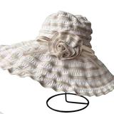 Women Super Wide Brim Sun Hat UPF50+ Waterproof Bucket Hat for Fishing Hiking Camping(M-58cm Beige)
