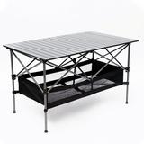 Outdoor Folding Portable Picnic Camping Table Aluminum Roll-up Table with Easy Carrying Bag for Indoor Outdoor Camping Beach Backyard BBQ Party Patio Picnic