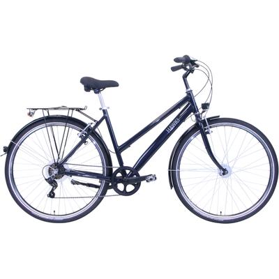Cityrad HAWK BIKES "CITYTREK EASY BLUE LADY" Gr. 46, blau (dunkelblau, dunkelblau), Fahrräder, 46cm, 28 Zoll (71,12cm), für Damen und Herren, Kettenschaltung
