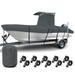 NEH T-Top Boat Cover 17-19ft Thick Heavy Duty Fabric Fade-Proof Rip Resistant Waterproof Trailerable Hard Top Center Console Cover Charcoal Gray