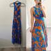 Anthropologie Dresses | Anthropologie Abel The Label Charlie Halter Open Back Floral Maxi Dress | Color: Blue/Orange | Size: Xs