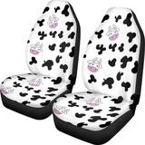 Diaonm Cow Print Auto Seat Protectors Flexible Stretchy Premium Car Seat Covers 2 Piece Automotive Interior Accessories Fits Sedans Vans SUVs Vans