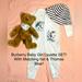 Burberry Matching Sets | Burberry Baby Girl Layette Set! Logo Romper,Hat&Thomas Bear! Eucsize 9 Month | Color: Purple/White | Size: 9-12mb