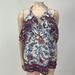 J. Crew Tops | New J Crew Point Sur Women's 14 Top Blue Floral Boho Sleeveless Lightweight F24 | Color: Blue/Red | Size: 14