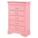 Passion Furniture PF-G02104-CH 31 x 16 x 48 in. Louis Phillipe II 5 Drawer Chest Pink