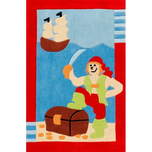 „Kinderteppich BÖING CARPET „“Kids 1364″“ Teppiche Gr. B/L: 110 cm x 170 cm, 10 mm, 1 St., bunt (rot, bunt) Kinder Kinderzimmerteppiche Konturenschnitt, Kinderzimmer“