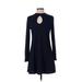 Wanna B Casual Dress - Sweater Dress: Blue Dresses - Women's Size Small