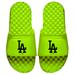 Youth ISlide Neon Green Los Angeles Dodgers Blackout Logo Slide Sandals