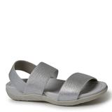 Original Comfort By Dearfoams Sloane Low Foam Back Strap Slide - Womens 6 Silver Sandal Medium