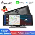 PodoNuremberg-Moniteur de rétroviseur de voiture lecteur vidéo HD Carplay Android Auto DVR carte