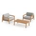 NewAge Products Outdoor Furniture Rhodes 3 Piece Patio Chat Set w/ Coffee Table Wood/Natural Hardwoods/Teak in Brown/White | Wayfair 91455