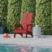 Rosecliff Heights Balasi Modern Dual Slat Back Outdoor Adirondack Style Patio Chair Plastic/Resin in Red | 39.5 H x 30.5 W x 37.5 D in | Wayfair