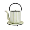 Red Barrel Studio® "Marriage" Teapot, 34 fl. oz. White/Gold w/ trivet Cast Iron in Gray/White/Yellow | 6 H x 6 W x 7.5 D in | Wayfair