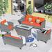 Wildon Home® Jone 5 Piece Sofa Seating Group w/ Cushions Synthetic Wicker/All - Weather Wicker/Wicker/Rattan in Orange | Outdoor Furniture | Wayfair