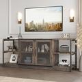 Hokku Designs Aulelei TV Stand for TVs up to 70" Wood in Brown | 25 H x 63 W x 18.3 D in | Wayfair 080A3C7728734CE183D9E60433BB733A