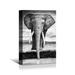 Hokku Designs Walking Elephant - Unframed Print on Canvas in Black/Gray | 32 H x 24 W x 1.5 D in | Wayfair 71EE522803D04C88952B2E949AD9AD7A