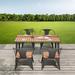 Williston Forge Haysen Rectangular 4 - Person 47.24" Long Outdoor Dining Set Wood in Black/Brown | 47.24 W x 23.62 D in | Wayfair