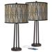 Amara Susan Dark Bronze USB Table Lamps Set of 2