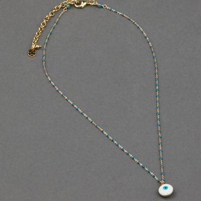 Lucky Brand Delicate Evil Eye Necklace - Women's Ladies Accessories Jewelry Necklace Pendants in Gold