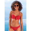 Bügel-Bandeau-Bikini-Top LASCANA "Cana" Gr. 34, Cup D, rot Damen Bikini-Oberteile Ocean Blue mit Schleife vorne