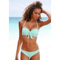 Bügel-Bandeau-Bikini-Top LASCANA "Cana" Gr. 34, Cup C, blau (hellblau) Damen Bikini-Oberteile mit Schleife vorne