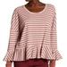 Free People Tops | Free People We The Free Pink Striped Round About Thermal Top | Color: Brown/Pink | Size: L