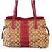 Coach Bags | Coach Signature Python Stripe Carry-All | Color: Red/Tan | Size: Os