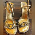 Coach Shoes | Coach Strappy Heels Size 8b | Color: Gold | Size: 8b