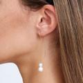 Anthropologie Jewelry | Anthropologie Pearl Threaded Earrings | Color: Gold/White | Size: Os