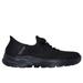 Skechers Women's Slip-ins: GO WALK 6 - Lovely Day Slip-On Shoes | Size 5.0 | Black | Textile | Machine Washable