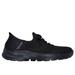 Skechers Women's Slip-ins: GO WALK 6 - Lovely Day Slip-On Shoes | Size 6.5 | Black | Textile | Machine Washable