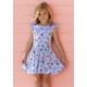 Jerseykleid KIDSWORLD "für kleine Mädchen" Gr. 116/122, N-Gr, blau (blau, gemustert) Mädchen Kleider Gemusterte
