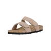 Sandale CRUZ "Liland", Damen, Gr. 39, braun (hellbraun), Rindsleder, Polyurethane, casual, Schuhe Pantolette Schlappen, mit praktischem Klettverschluss